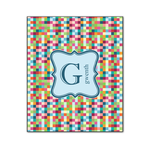 Retro Pixel Squares 20x24 Wood Print - Front View