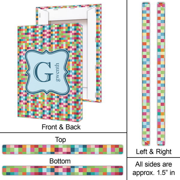 Retro Pixel Squares 20x30 - Canvas Print - Approval