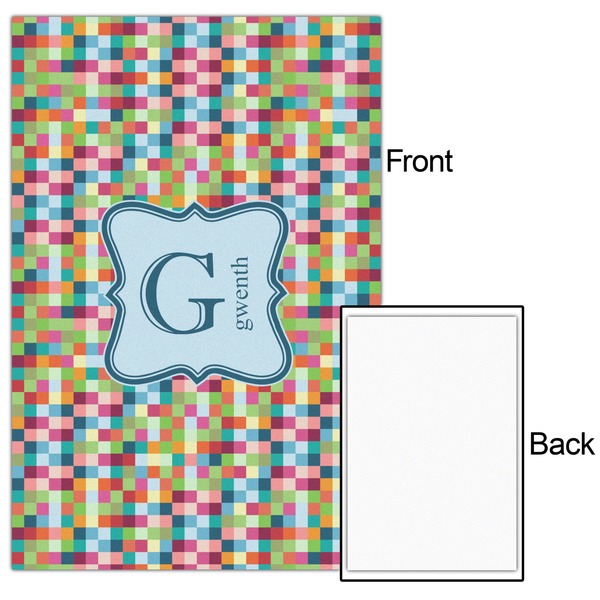 Retro Pixel Squares 24x36 - Matte Poster - Front & Back