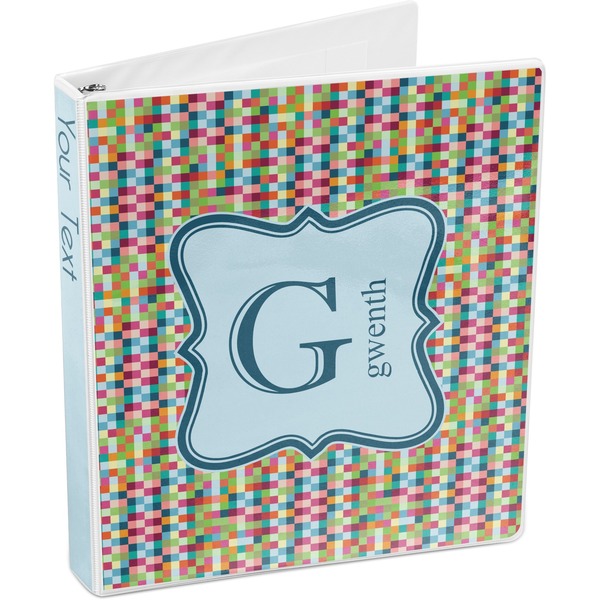 Retro Pixel Squares 3-Ring Binder 3/4 - Main