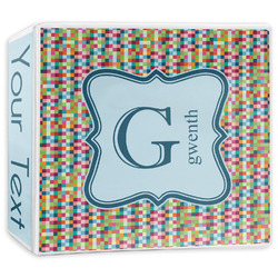 Retro Pixel Squares 3-Ring Binder - 3 inch (Personalized)