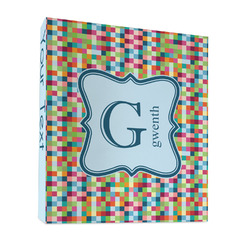 Retro Pixel Squares 3 Ring Binder - Full Wrap - 1" (Personalized)