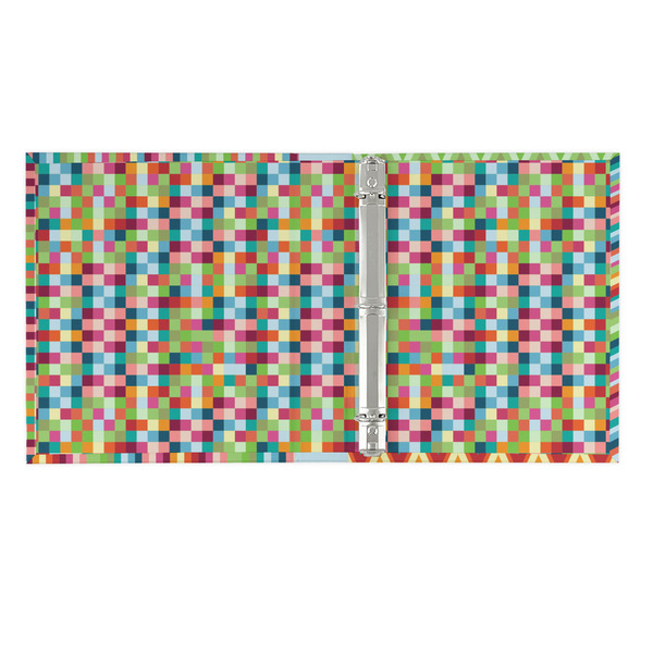 Retro Pixel Squares 3 Ring Binders - Full Wrap - 1" - OPEN INSIDE