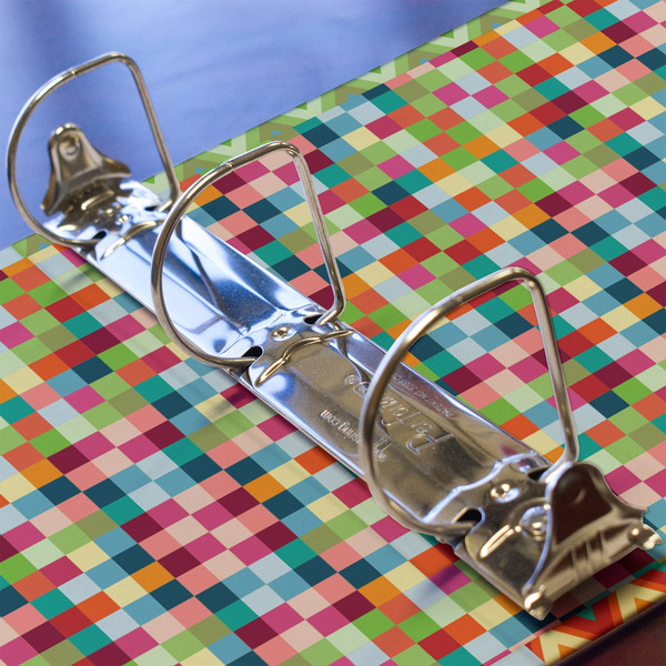 Retro Pixel Squares 3 Ring Binders - Full Wrap - 2" - DETAIL