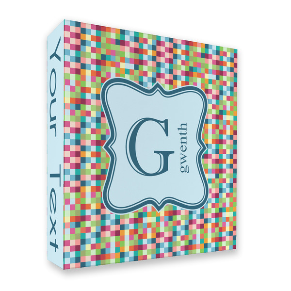 Retro Pixel Squares 3 Ring Binders - Full Wrap - 2" - FRONT