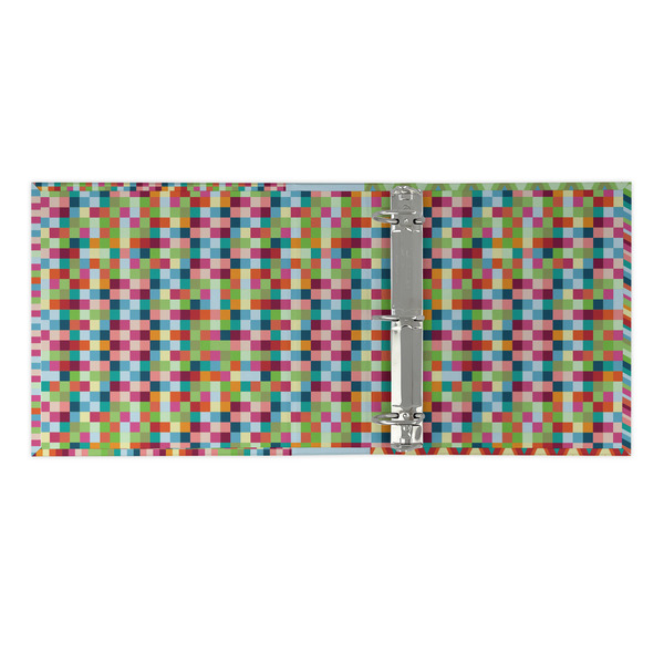 Retro Pixel Squares 3 Ring Binders - Full Wrap - 2" - OPEN INSIDE