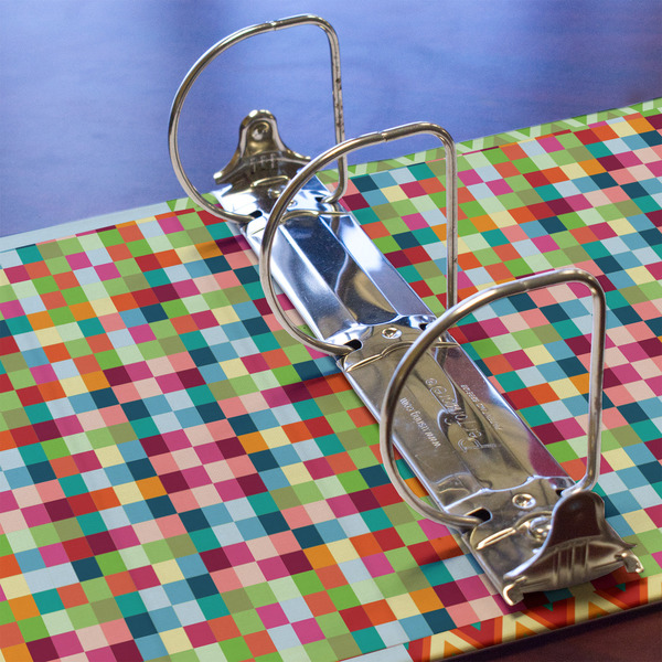 Retro Pixel Squares 3 Ring Binders - Full Wrap - 3" - DETAIL