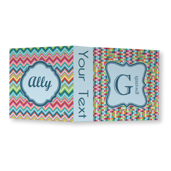 Retro Pixel Squares 3 Ring Binders - Full Wrap - 3" - OPEN OUTSIDE