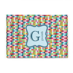 Retro Pixel Squares 4' x 6' Patio Rug (Personalized)