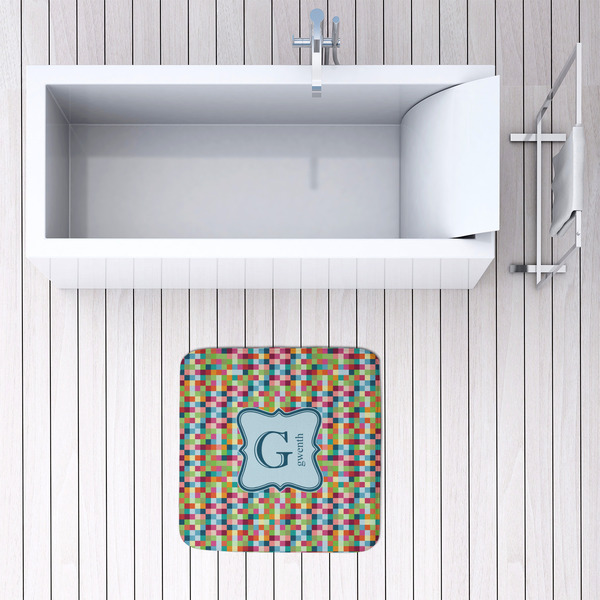 Retro Pixel Squares 48x48 Foam Memory Mat - LIFESTYLE