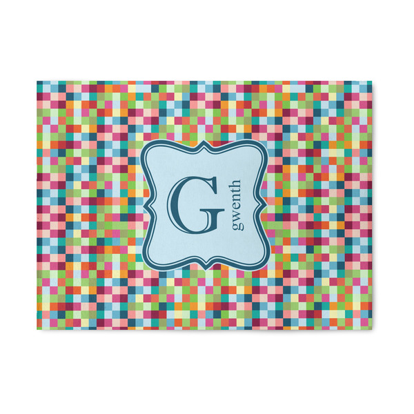 Custom Retro Pixel Squares Area Rug (Personalized)