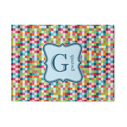 Retro Pixel Squares 5' x 7' Patio Rug (Personalized)