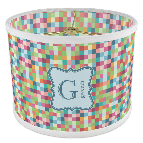 Retro Pixel Squares 8" Drum Lampshade - ANGLE Poly-Film