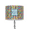 Retro Pixel Squares 8" Drum Lampshade - ON STAND (Poly Film)