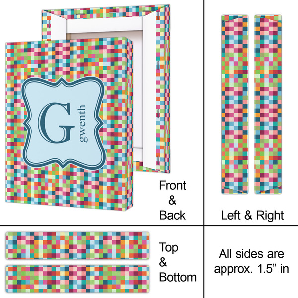 Retro Pixel Squares 8x10 - Canvas Print - Approval