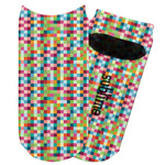 Retro Pixel Squares Adult Ankle Socks (Personalized)