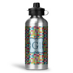 Retro Pixel Squares Water Bottles - 20 oz - Aluminum (Personalized)