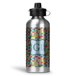 Retro Pixel Squares Water Bottles - 20 oz - Aluminum (Personalized)