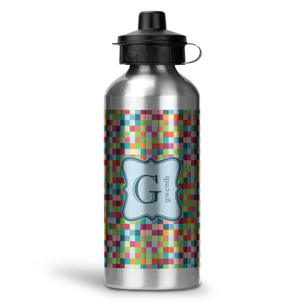 Custom Retro Pixel Squares Water Bottle - Aluminum - 20 oz (Personalized)