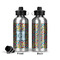 Retro Pixel Squares Aluminum Water Bottle - Front and Back