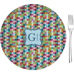 Retro Pixel Squares 8" Glass Appetizer / Dessert Plates - Single or Set (Personalized)
