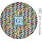 Retro Pixel Squares Glass Appetizer / Dessert Plate 8" (Personalized)