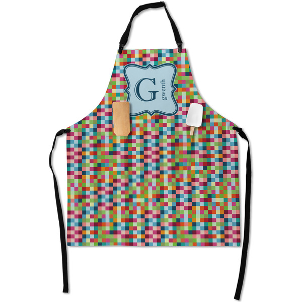 Retro Pixel Squares Apron - Flat with Props (MAIN)