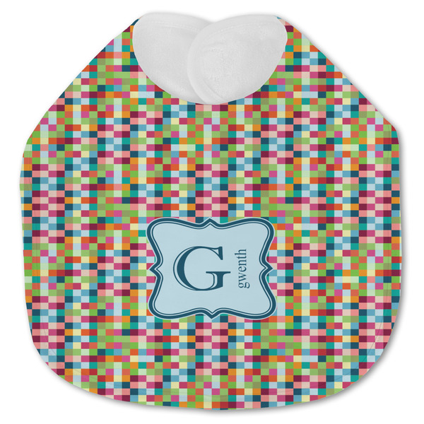Retro Pixel Squares Baby Bib - AFT closed