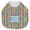 Retro Pixel Squares Jersey Knit Baby Bib w/ Name and Initial