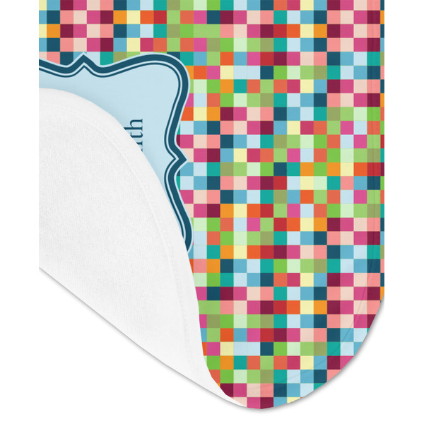 Retro Pixel Squares Baby Bib - AFT detail