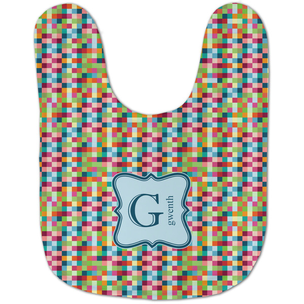 Retro Pixel Squares Baby Bib - AFT flat