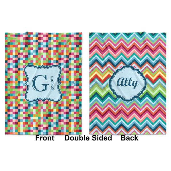 Retro Pixel Squares Baby Blanket (Double Sided - Printed Front and Back)