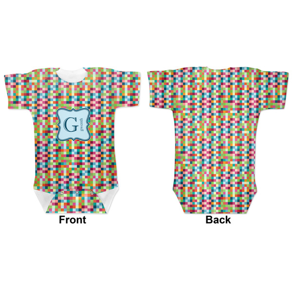 Retro Pixel Squares Baby Bodysuit Approval