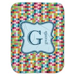 Retro Pixel Squares Baby Swaddling Blanket (Personalized)