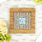 Retro Pixel Squares Bamboo Trivet with 6" Tile - LIFESTYLE