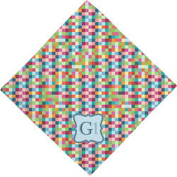 Retro Pixel Squares Dog Bandana Scarf w/ Name and Initial