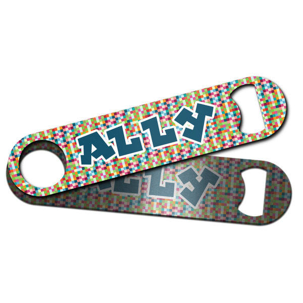Retro Pixel Squares Bar Bottle Opener - Main