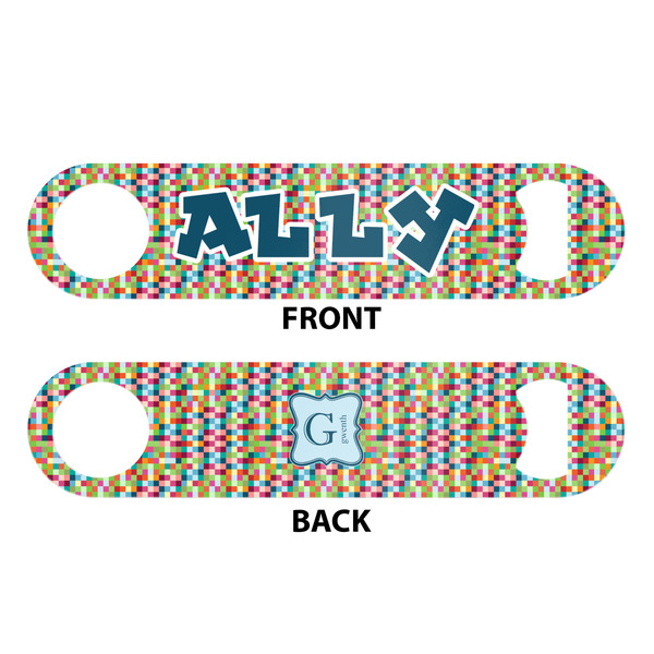 Retro Pixel Squares Bar Bottle Opener - White - Approval