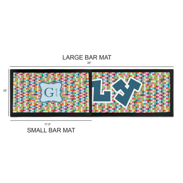 Retro Pixel Squares Bar Mats - Sizing Chart