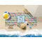 Retro Pixel Squares Beach Towel Lifestyle