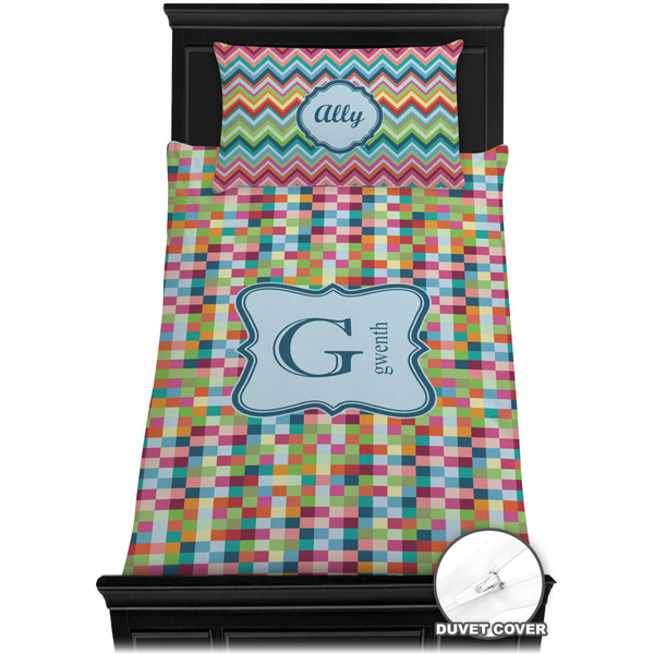 Retro Pixel Squares Bedding Set (TwinXL) - Duvet