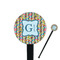 Retro Pixel Squares 7" Round Plastic Stir Sticks - Black - Single Sided (Personalized)