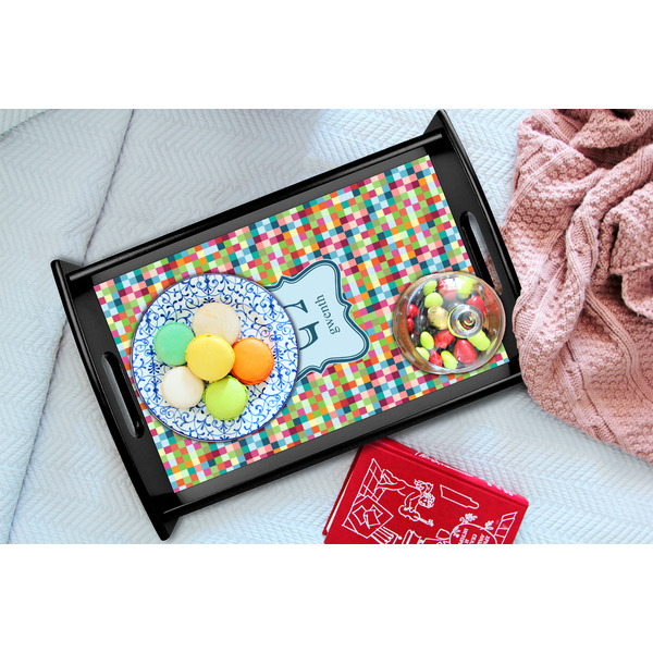 Retro Pixel Squares Black Tray - Lifestyle (UPDATED)