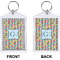 Retro Pixel Squares Bling Keychain (Front + Back)