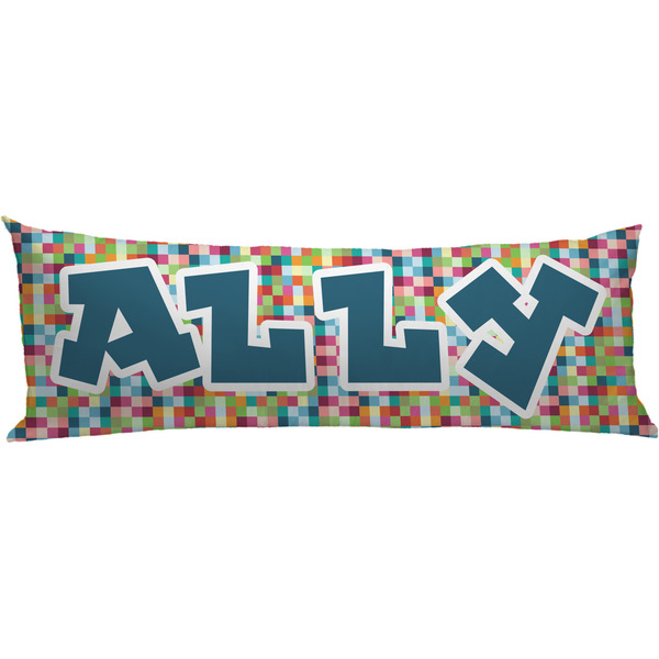 Custom Retro Pixel Squares Body Pillow Case (Personalized)