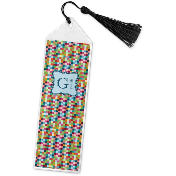 Custom Retro Pixel Squares Book Mark w/Tassel (Personalized)