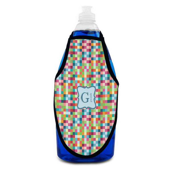 Retro Pixel Squares Bottle Apron - Soap - FRONT