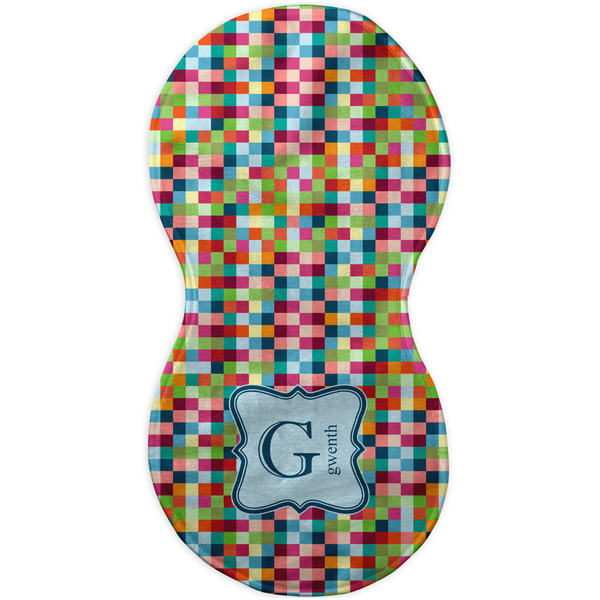 Retro Pixel Squares Burp Peanut Shaped Flat