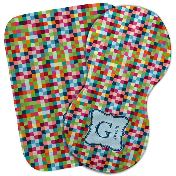 Custom Retro Pixel Squares Burp Cloth (Personalized)