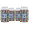 Retro Pixel Squares Can Cooler (12 oz) - Set of 4 w/ Name and Initial